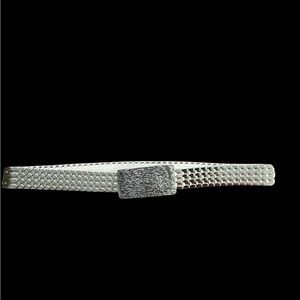 Vintage Silver Stretch Belt Renaissance Metallic Waist Cinch sz S/M